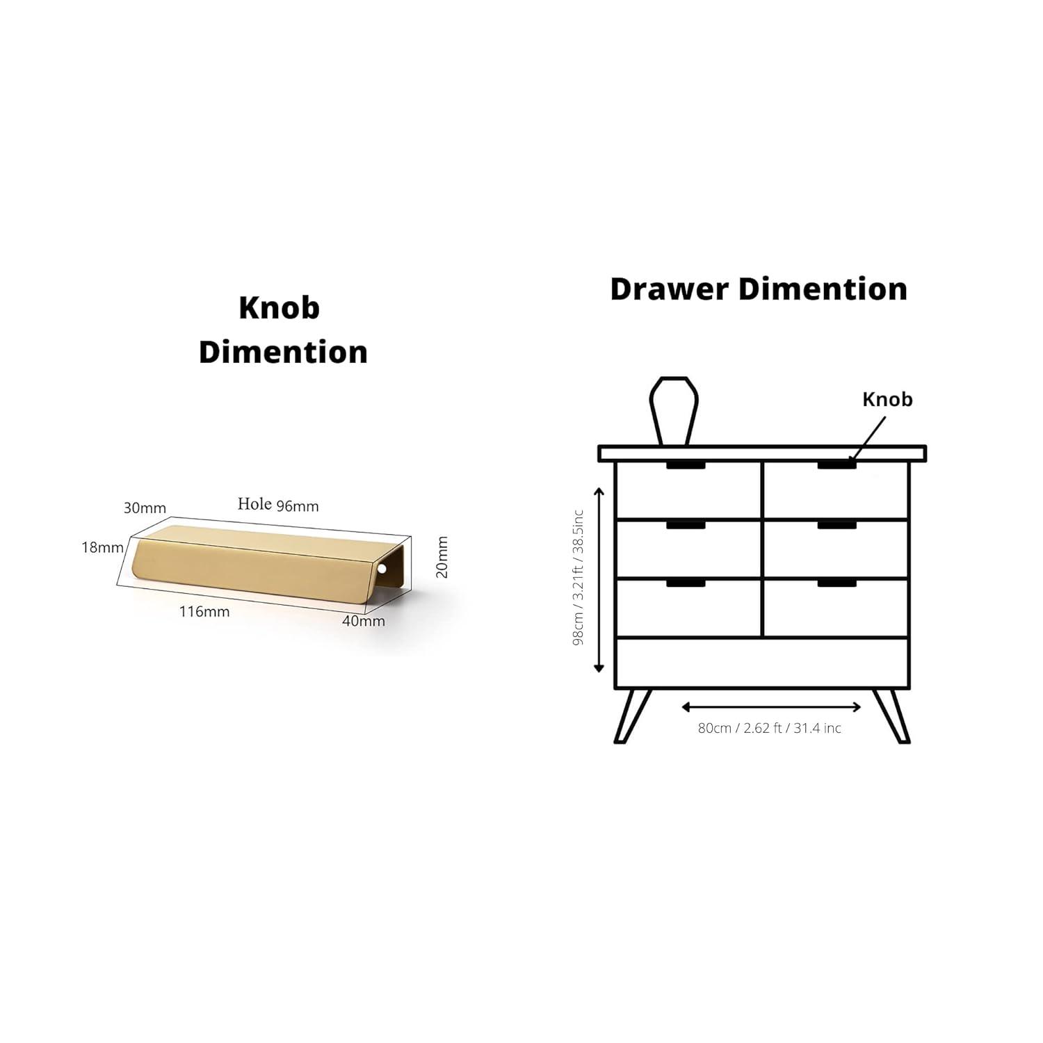 Panel Handle Handles 116mm / Gold / Brass - M A N T A R A