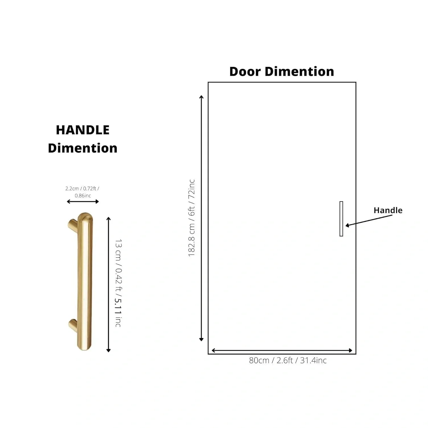 Mantara Pantheon Handle B-0053 is a modern matte brass handle in gold, ideal for kitchens, wardrobes, and cabinets.