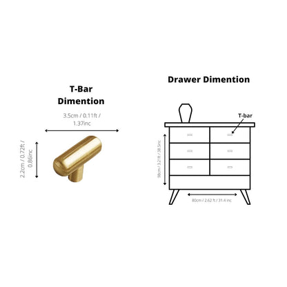 Pantheon Handle Handles 35mm / Gold / Brass - M A N T A R A