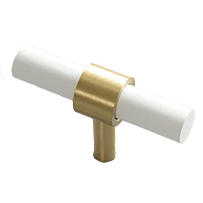 Pastel T Bar Handle Handles 60mm / White / Wood - M A N T A R A
