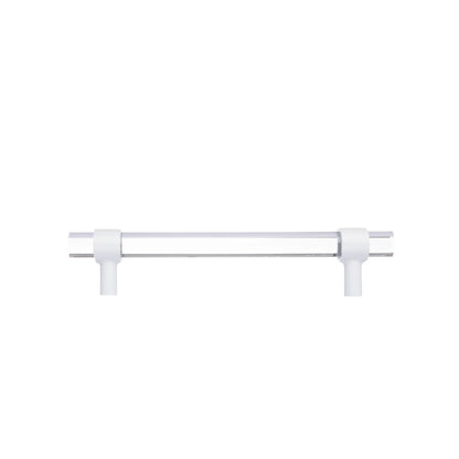 The Mantara A-0009 Petra III Handle is a modern white acrylic handle with polished finish, perfect for kitchens, cabinets, and wardrobes.
