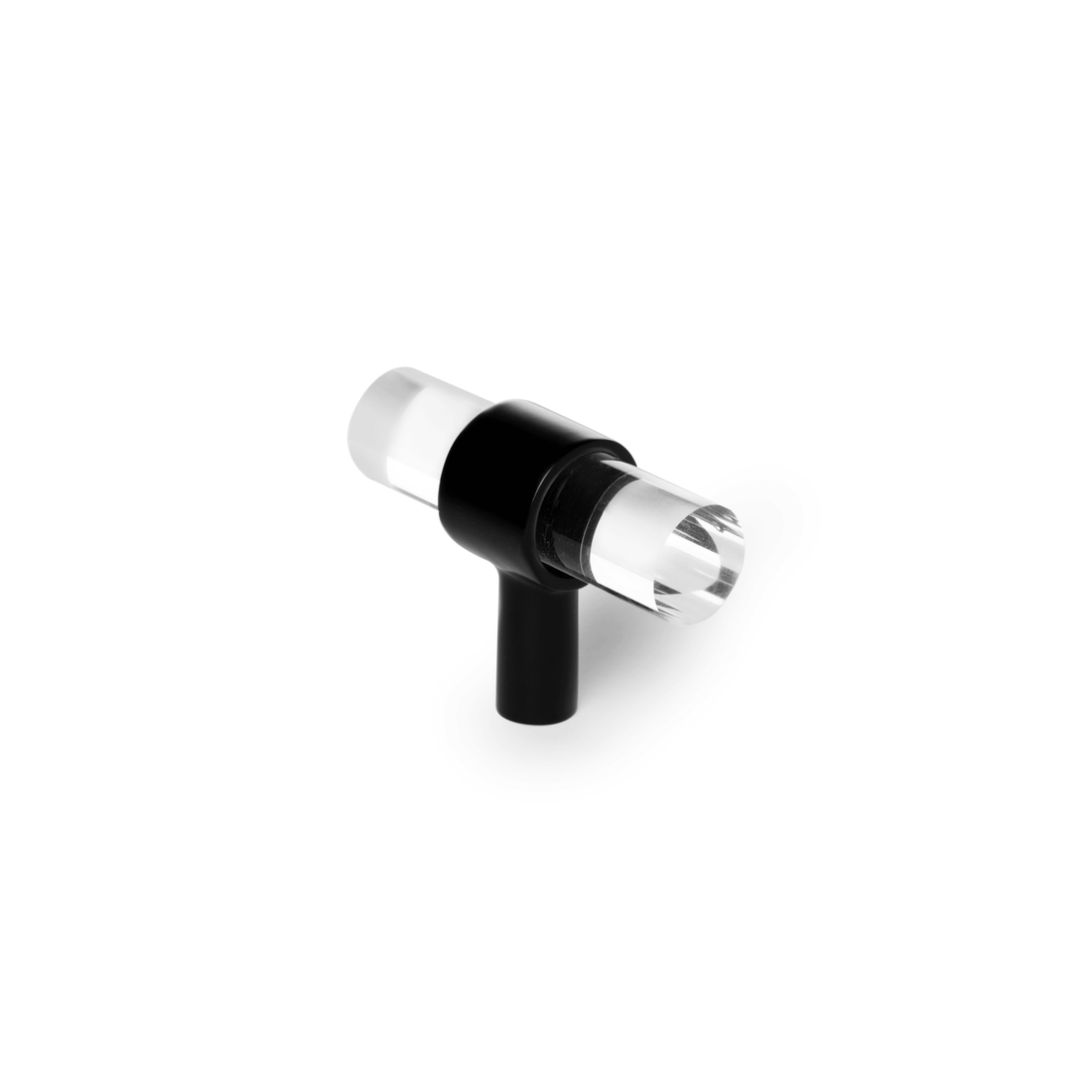 An elegant cabinet bar handle, Petra IV crafted from acrylic in polished black finish, model A-0010 by Mantara, SKU A-0010.