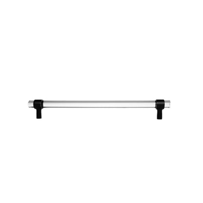 An elegant cabinet bar handle, Petra IV crafted from acrylic in polished black finish, model A-0010 by Mantara, A-0010.
