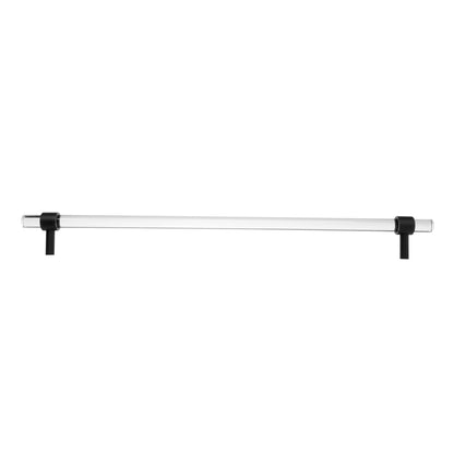 An elegant cabinet bar handle, Petra IV crafted from acrylic in polished black finish, model A-0010 by Mantara, A-0010.