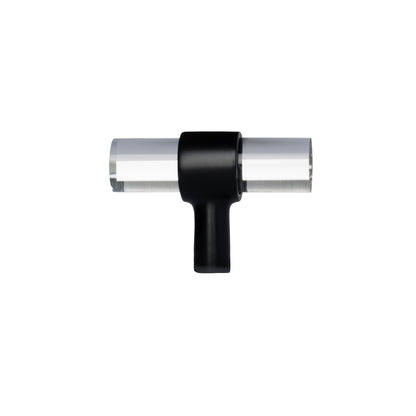 An elegant cabinet bar handle, Petra IV crafted from acrylic in polished black finish, model A-0010 by Mantara, SKU A-0010.