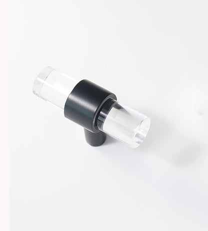 An elegant cabinet bar handle, Petra IV crafted from acrylic in polished black finish, model A-0010 by Mantara, A-0010.