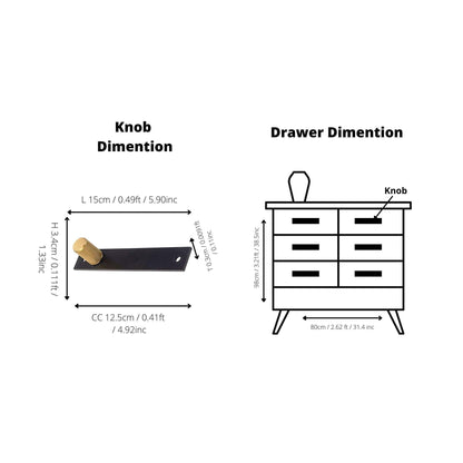 Mantara Pisa Handle B-0102 is a modern brass handle in brushed black &amp; gold, ideal for wardrobes, cabinets, and bedrooms.