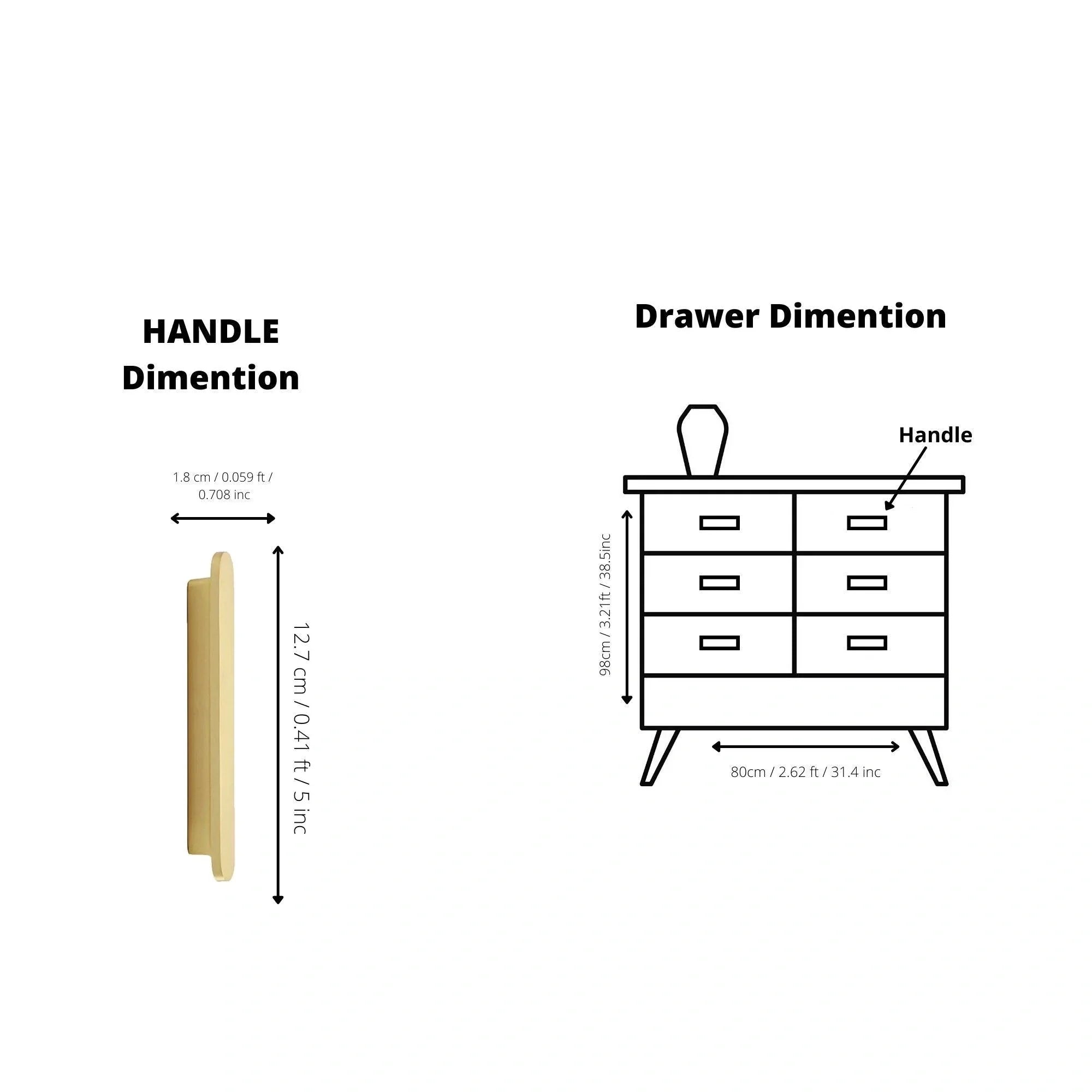 Mantara Plato Handle B-0067 is a modern brushed brass handle in gold, ideal for wardrobes, doors, and kitchens.