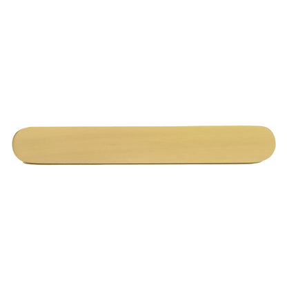 B-0067 Plato solid brass pull handle in brushed gold finish, available in 127mm &amp; 159mm, for cabinets, wardrobes, and kitchen drawers by Mantara.