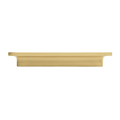 B-0067 Plato solid brass pull handle in brushed gold finish, available in 127mm &amp; 159mm, for cabinets, wardrobes, and kitchen drawers by Mantara.