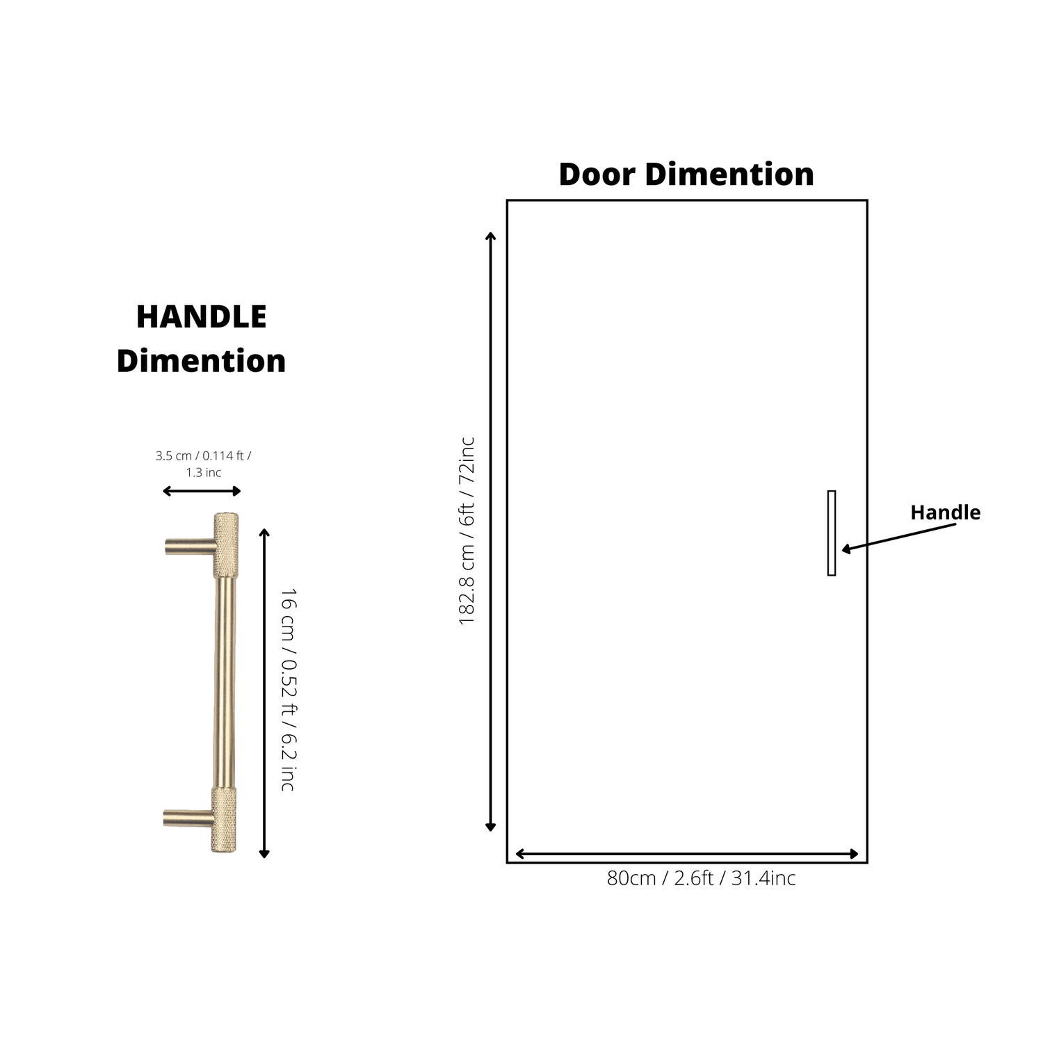 Plinth Handle Handles 160mm / Gold / Brass - M A N T A R A