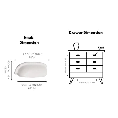 Portico Pull Knob Handles 88mm / White / Zinc Alloy - M A N T A R A