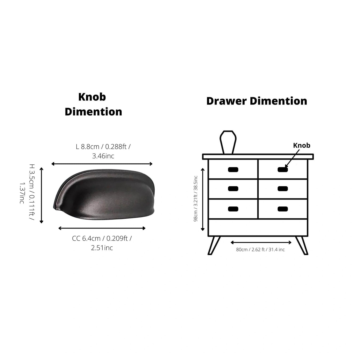 Mantara Portico Pull Knob Z-0004 is a modern zinc knob in matte black ideal for drawers and cupboards.