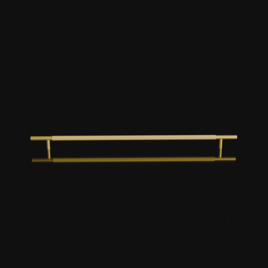 Mantara Pisa Knob B-0060 is a modern brushed brass handle in gold, ideal for wardrobes, cabinets, and main doors.