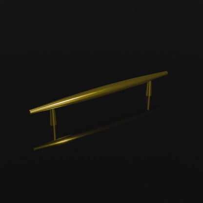 Mantara Gilded T Bar Handle B-0072 is a modern brass handle in brushed gold, ideal for wardrobes, doors, and kitchens.