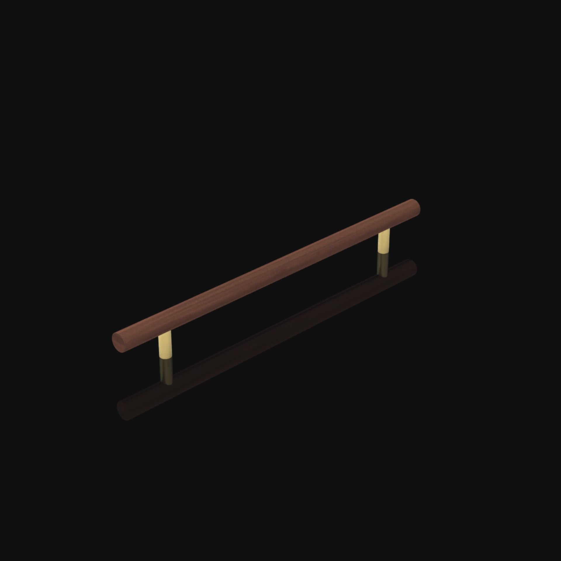 Mantara Tudor Handle W-0007 is a modern brass & walnut handle in brown, ideal for main doors, wardrobes & cabinets.