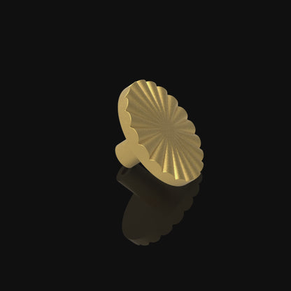 The Mantara B-0028 Rasya Knob is a modern gold brass knob with brushed finish, ideal for doors, drawers, cabinets, and wardrobes