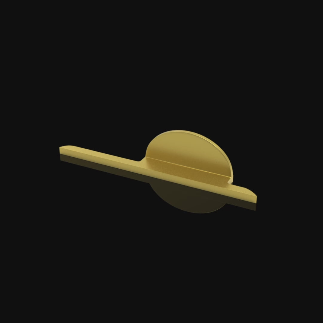 Mantara Moonshine Handle Z-0007 is a modern zinc handle in matte gold  ideal for wardrobes, doors, and drawers.