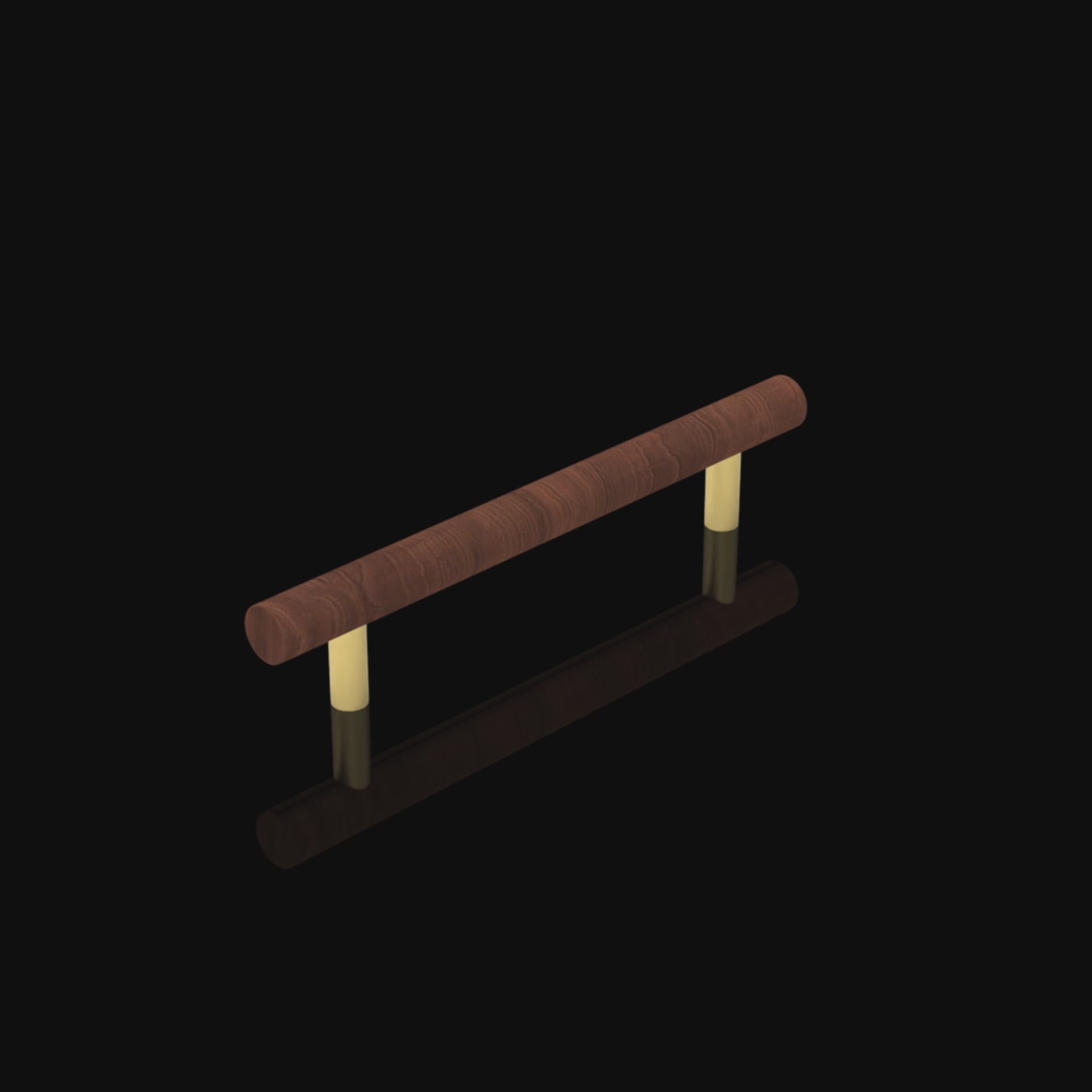 Mantara Tudor Handle W-0007 is a modern brass & walnut handle in brown, ideal for main doors, wardrobes & cabinets.