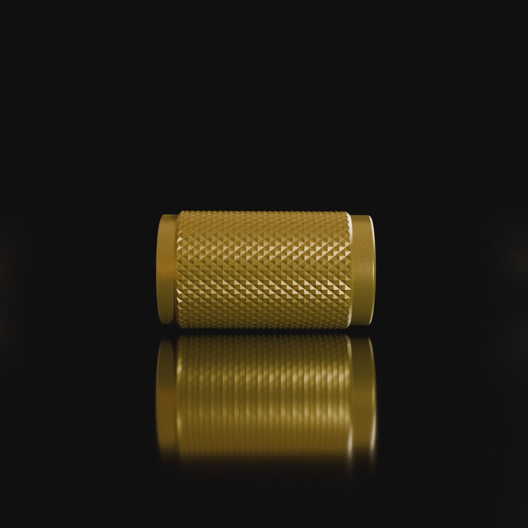 Mantara Pisa Knob B-0060 is a modern brushed brass handle in gold, ideal for wardrobes, cabinets, and main doors.