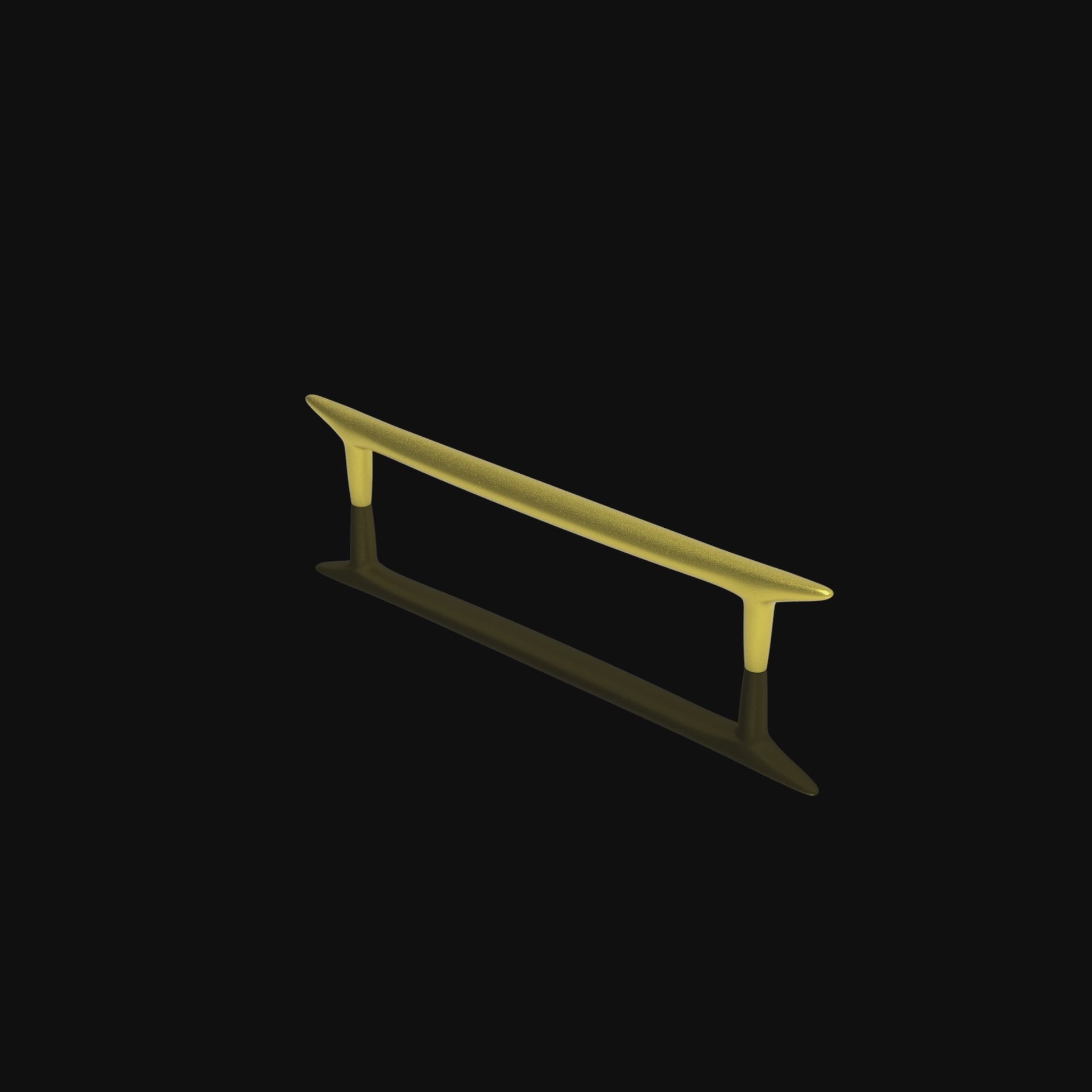 The Mantara B-0045 Palladian Handle is a modern brushed brass handle in gold, perfect for kitchens, cupboards, drawers, and wardrobes.
