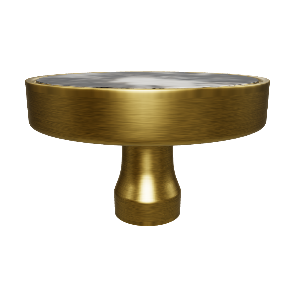 Galaxy round cabinet knob A-0005,  mist acrylic &amp; brushed brass, dia40mm, for drawers &amp; wardrobes by Mantara
