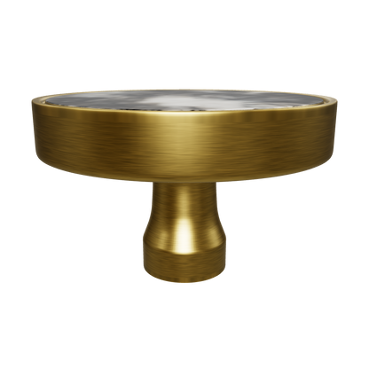 Galaxy round cabinet knob A-0005,  mist acrylic &amp; brushed brass, dia40mm, for drawers &amp; wardrobes by Mantara