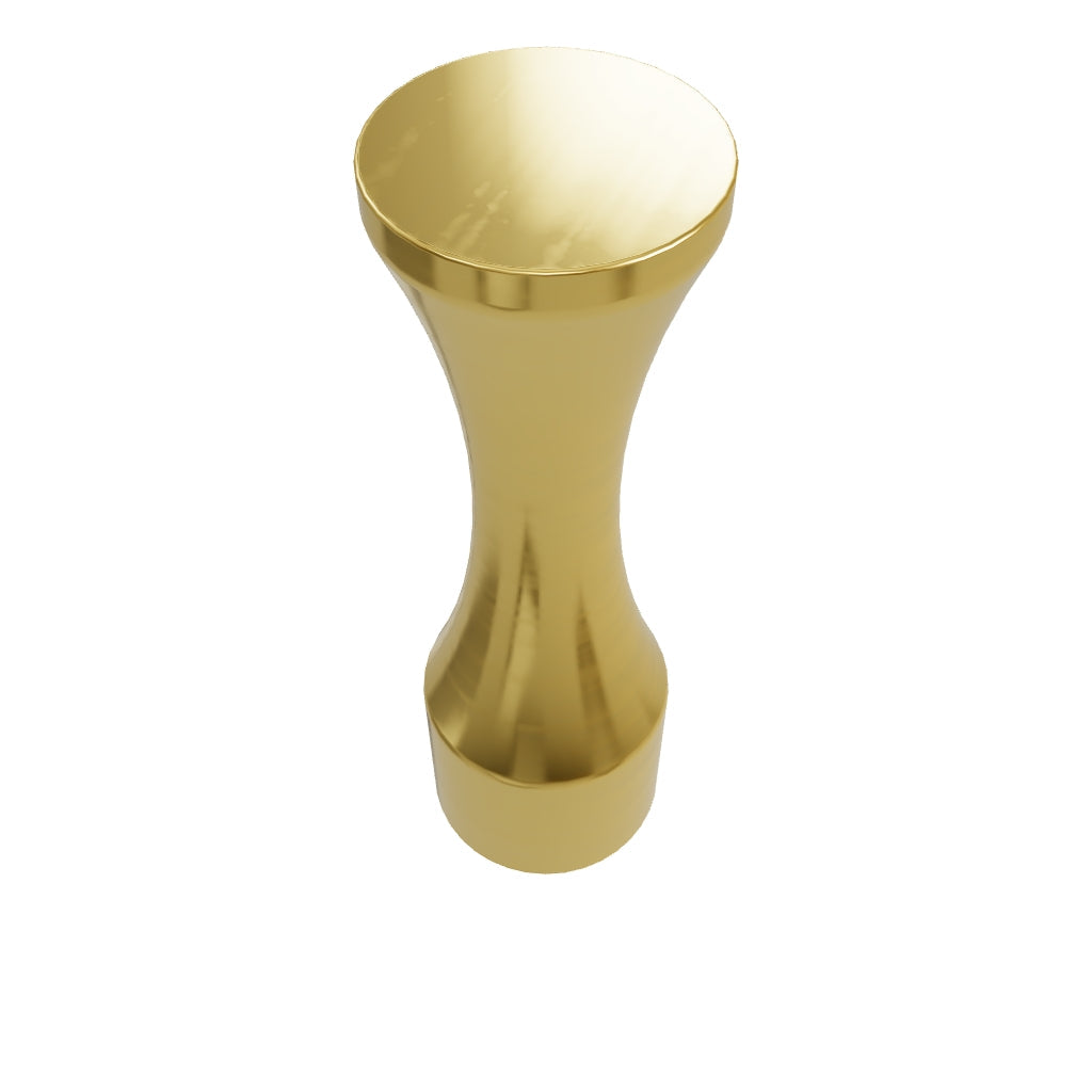 Wall hanger and bathroom hook made of solid brushed brass in polished gold finish by Mantara, model Allegra Hook, B-0096.