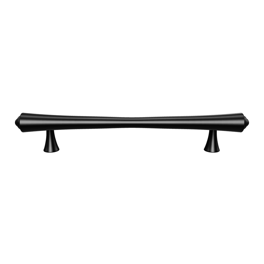 Mantara Raphael Handle B-0068 is a modern brushed brass handle in black, ideal for kitchens, drawers, and wardrobes.