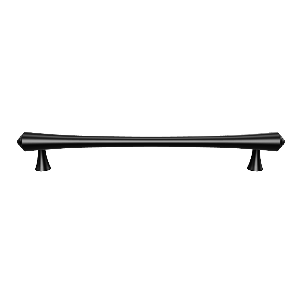 Mantara Raphael Handle B-0068 is a modern brushed brass handle in black, ideal for kitchens, drawers, and wardrobes.