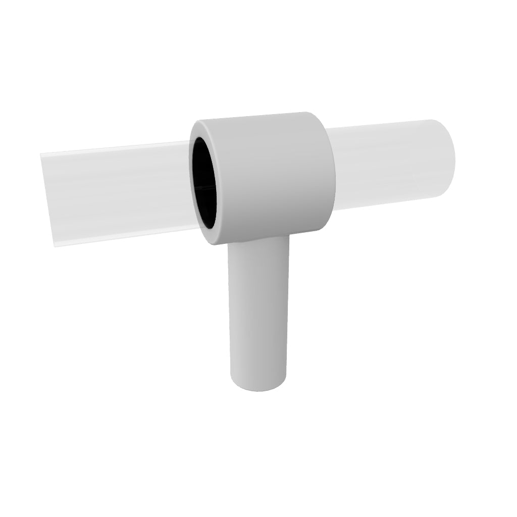 Petra III A-0009 handle – white acrylic bar with brass mounts, modern hardware for kitchens, cabinets, wardrobes by MANTARA