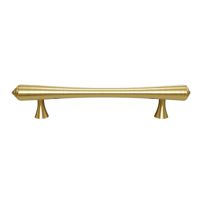 B‑0068 Raphael modern brass pull handle in brushed gold, available in 50 mm, 115 mm, 170 mm &amp; 188 mm lengths, ideal for kitchen cabinets, drawers, wardrobes and bedroom furniture by Mantara.