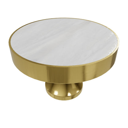 Regal pearl knob B-0005 decorative shell and brass knob with handle, white finish, sizes 27mm 32mm 37mm 130mm 162mm 254mm, for cabinets &amp; drawers by Mantara