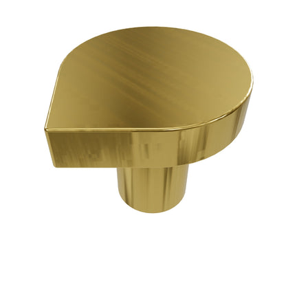 The Tarang Knob by Mantara (B-0104) is a brushed brass modern pair knob in gold, perfect for wardrobes, doors, and kitchens.