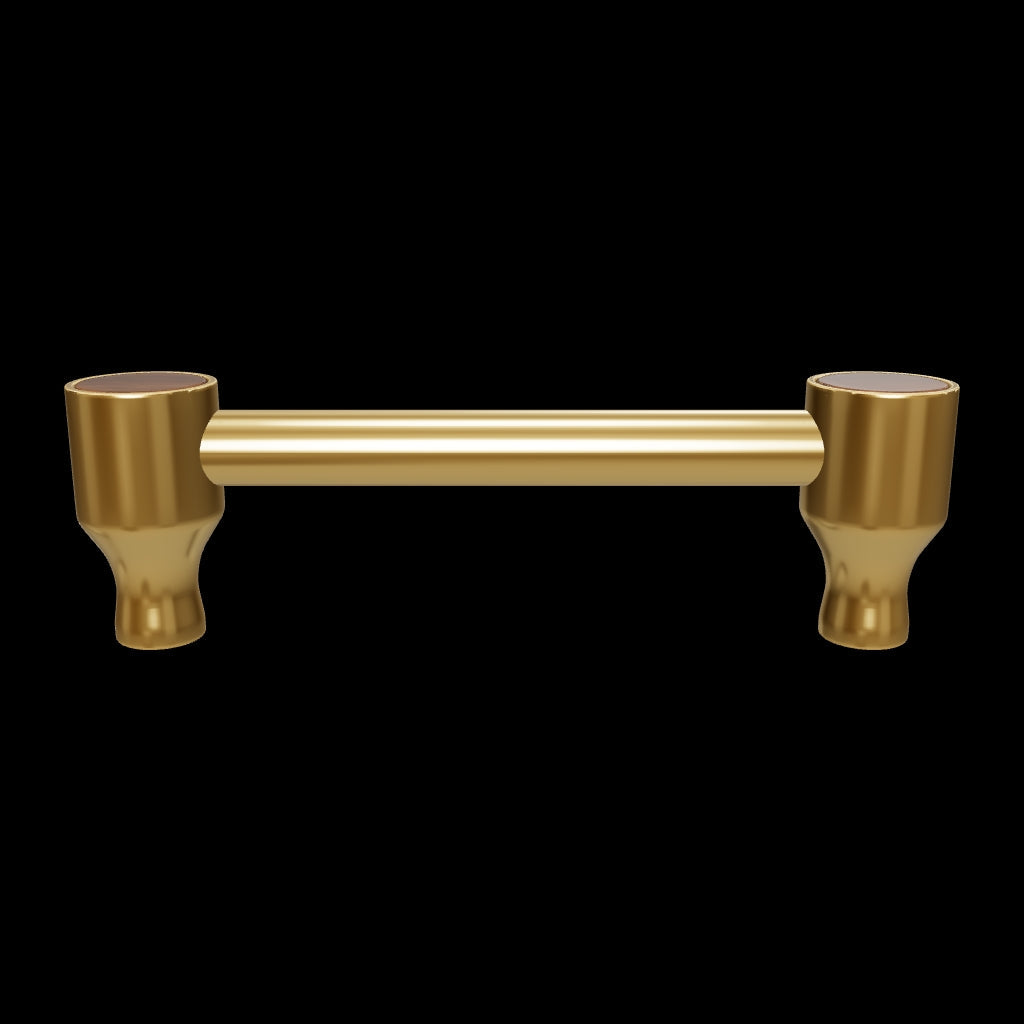 3D model of the wooden and gold cabinet handle