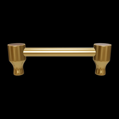 3D model of the wooden and gold cabinet handle