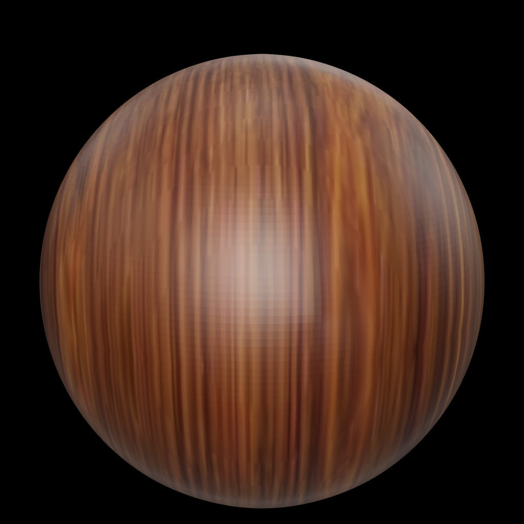 3D Model of dark wooden knob shown all the sides of the knob