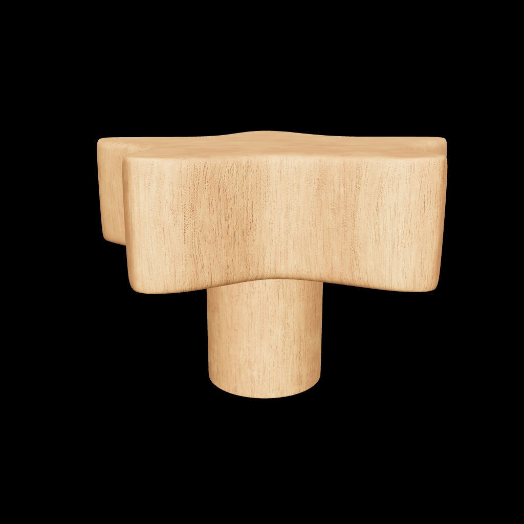 Mantara W-0046 Star Knob/Hook in brushed beige finish, modern design for wardrobes, cabinets, and furniture.