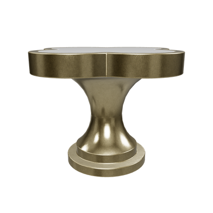Alhambra knob made of brass and acrylic in Shell White, Dark Green, Yellow Snow, Magic Dark Pink, Magic Shell, Lattice Brass or White finishes, model A-0006 by Mantara, A-0006.