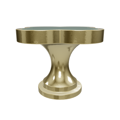 Alhambra knob made of brass and acrylic in Shell White, Dark Green, Yellow Snow, Magic Dark Pink, Magic Shell, Lattice Brass or White finishes, model A-0006 by Mantara, A-0006.