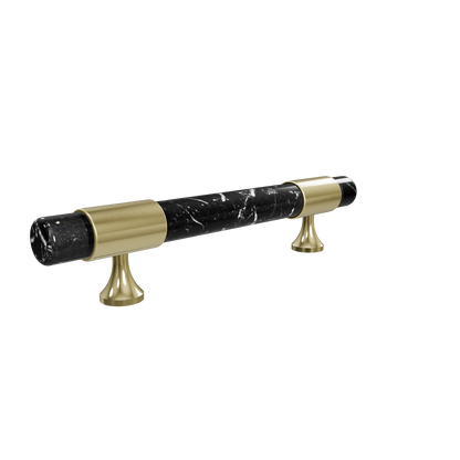 Marble and solid brass with green, black and white color for wardrobe, drawer handle by Mantara, model M-0009-H.