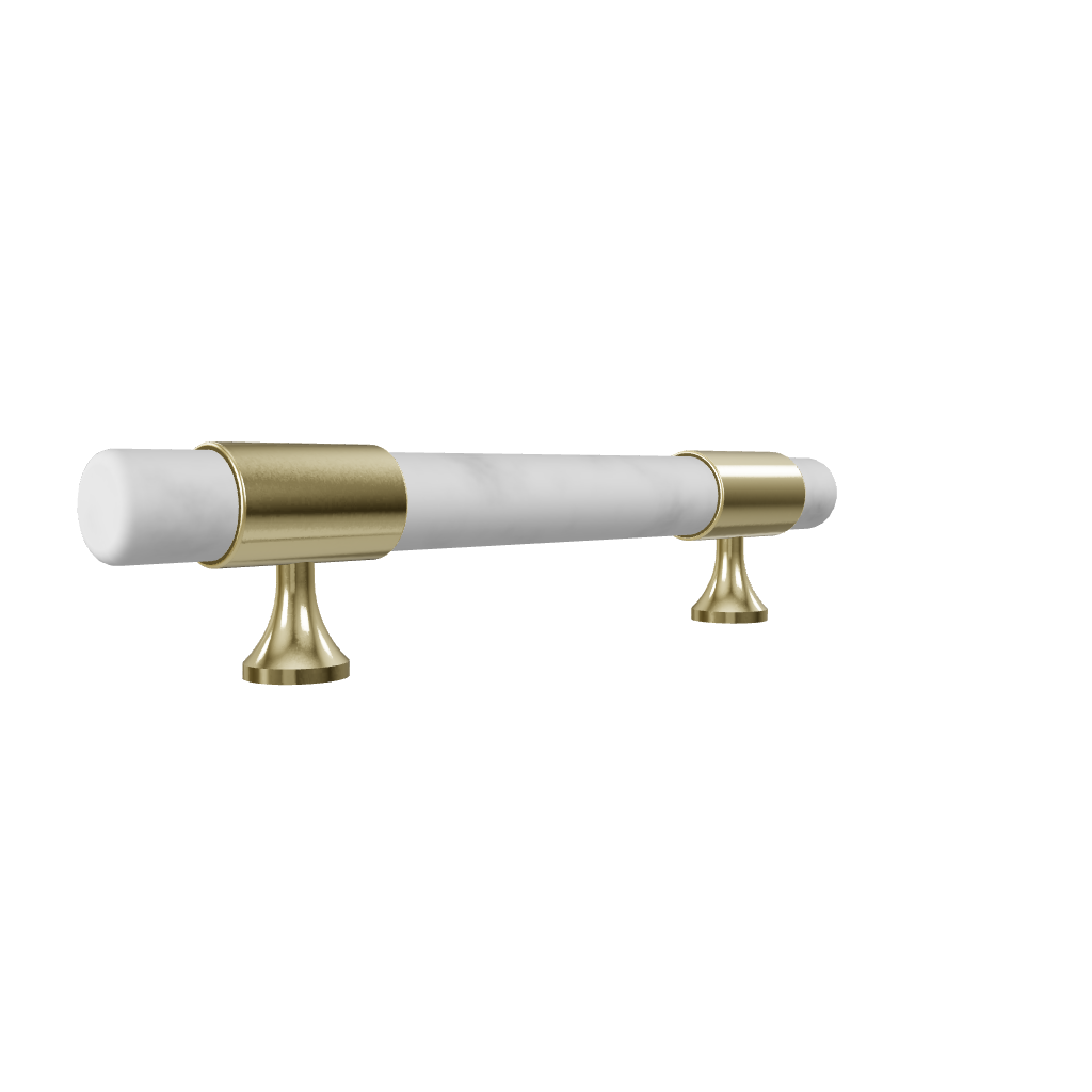 Marble and solid brass with green, black and white color for wardrobe, drawer handle by Mantara, model M-0009-H.
