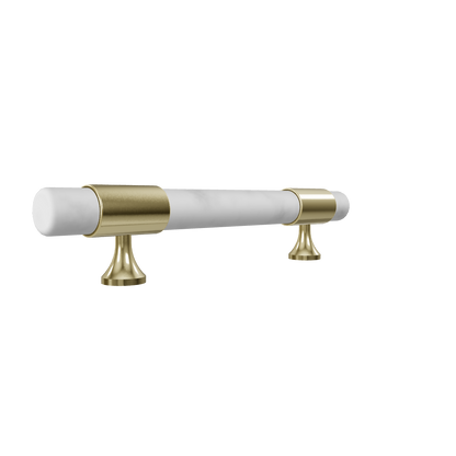 Marble and solid brass with green, black and white color for wardrobe, drawer handle by Mantara, model M-0009-H.