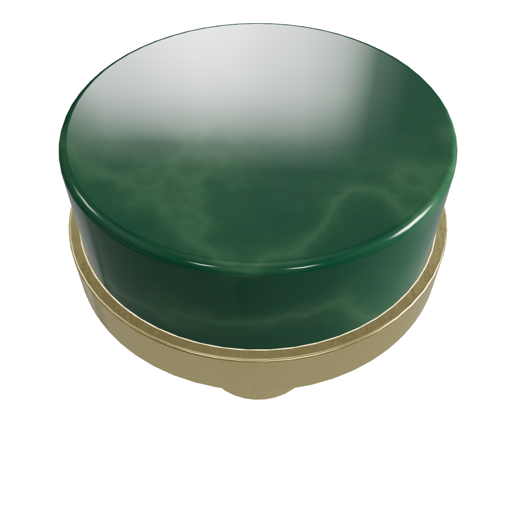Ceramic round cabinet knob in green finish by Mantara, model Cloud Knob, Drawer knob with  C-0003.
