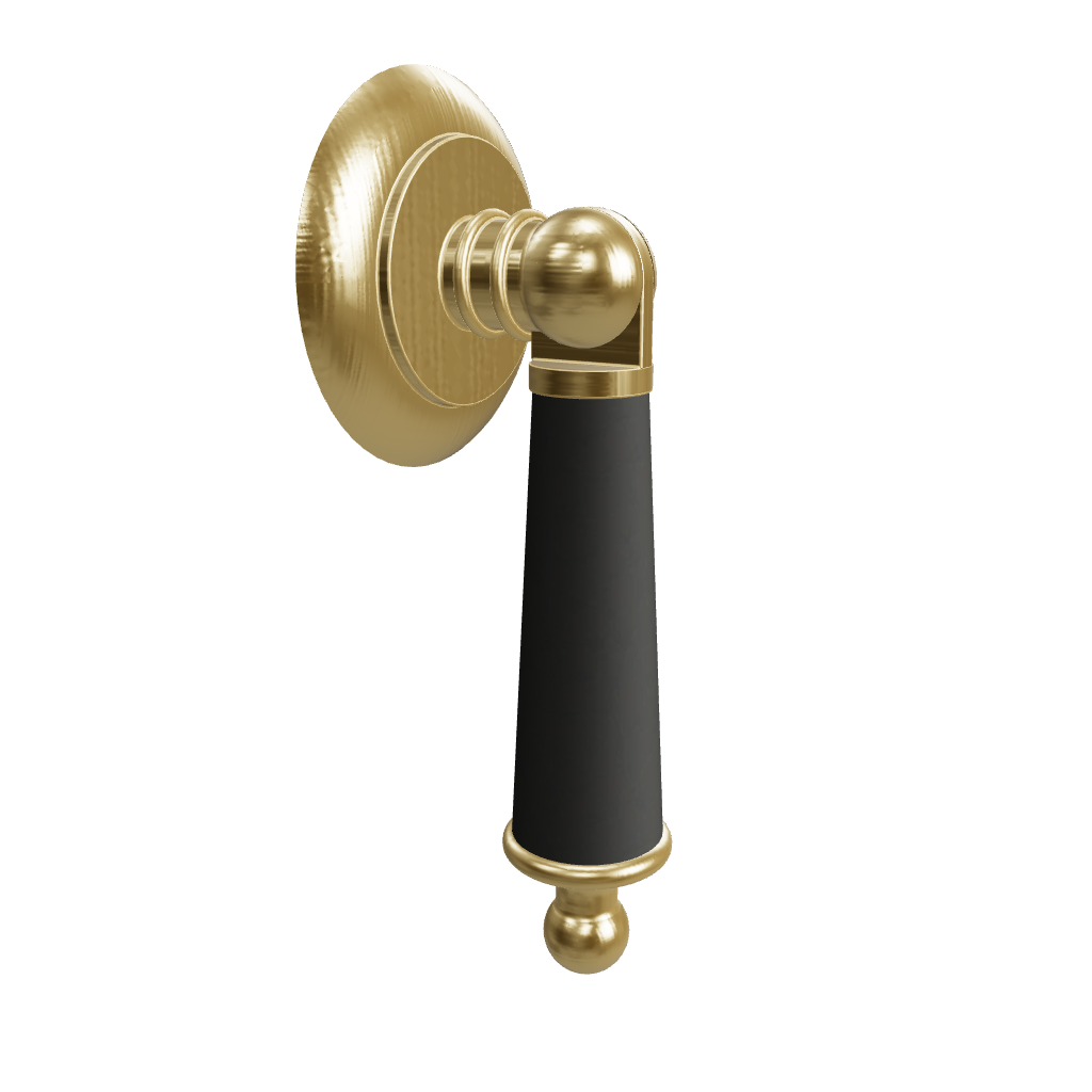 3D Model of Black Leather  Drop Knob 