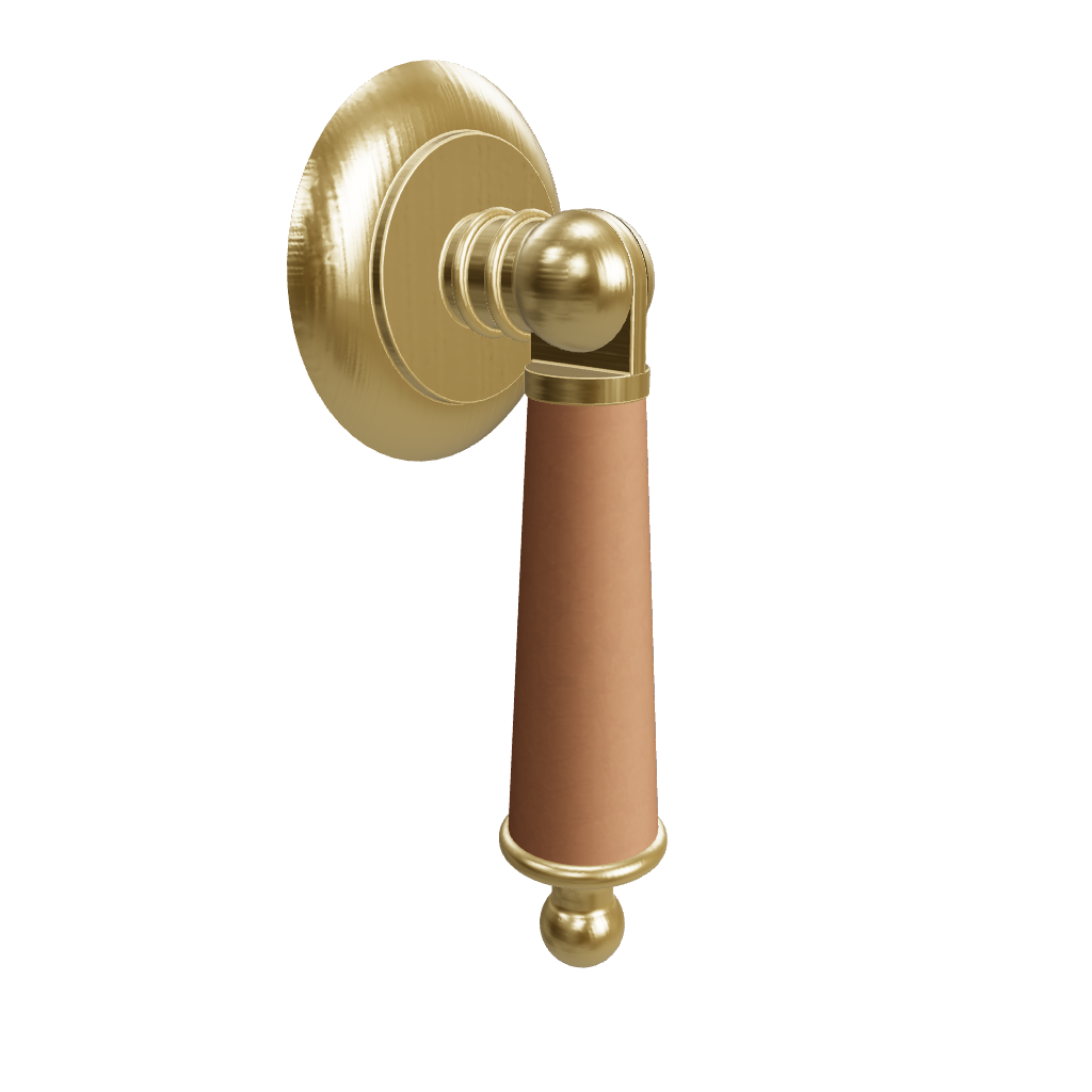 3D Model of Brown Leather  Drop Knob 