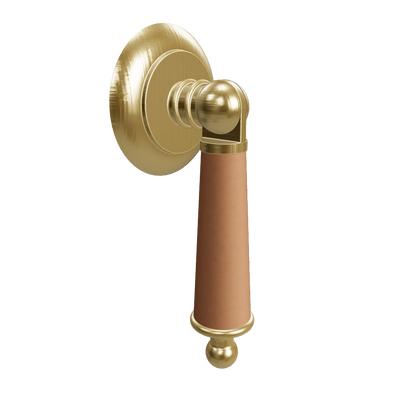 3D Model of Brown Leather  Drop Knob 