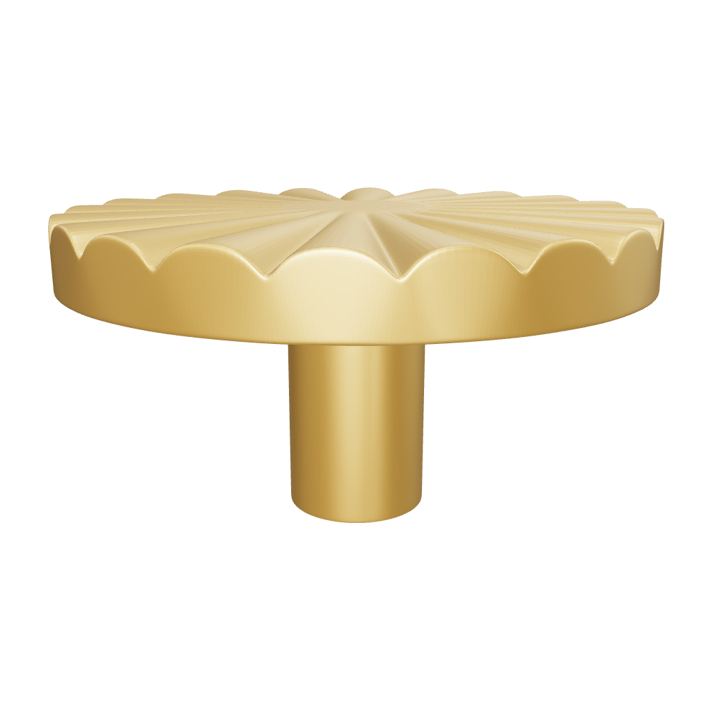 The Mantara B-0028 Rasya Knob is a modern gold brass knob with brushed finish, ideal for doors, drawers, cabinets, and wardrobes
