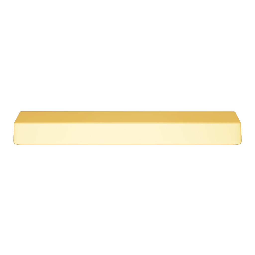 The Mantara B-0050 Panel Handle is a modern polished brass handle in gold, perfect for kitchens, drawers, and bedrooms.