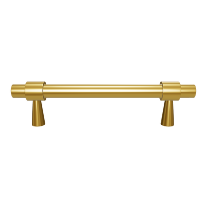Mantara Seraphine Handle B-0054 is a modern brushed brass handle in gold, ideal for wardrobes, almirahs, and kitchens.